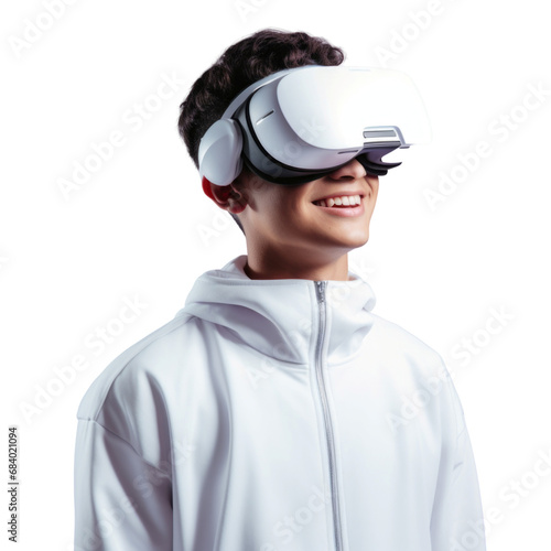 People wear virtual reality headset in transparent background © PNG Lab