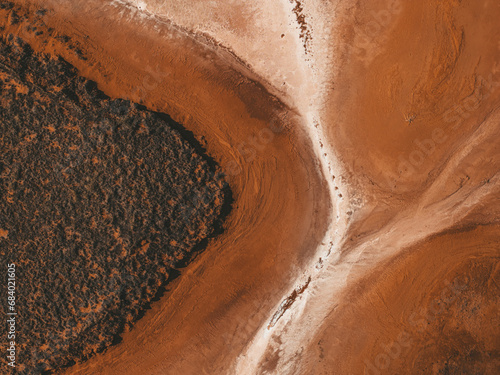 Aerial abstract of a Western Australia salt lake photo