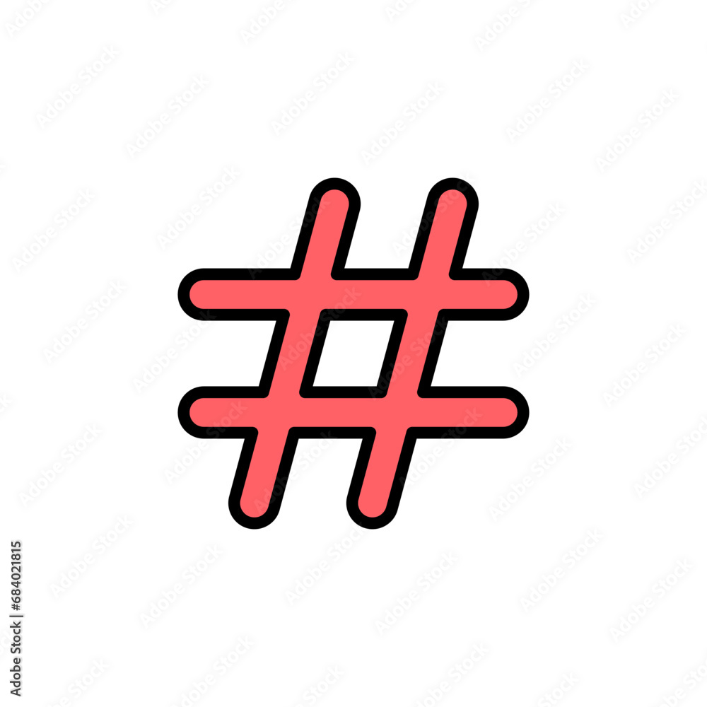 Obraz premium Hashtag icon set illustration. hashtag sign and symbol