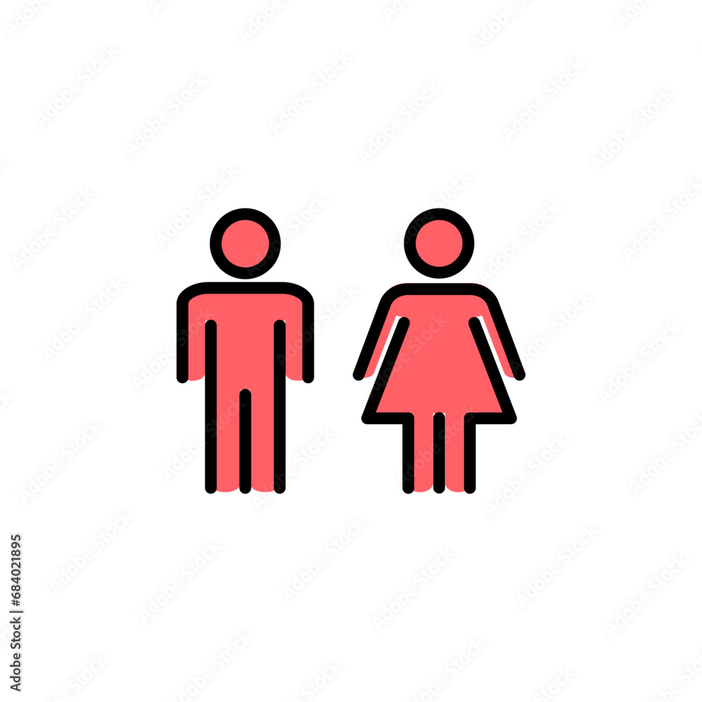Man and woman icon set illustration. male and female sign and symbol. Girls and boys Man and woman icon set illustration. male and female sign and symbol. Girls and boys