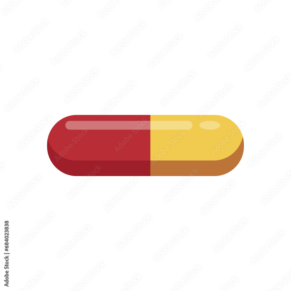 Capsule with medication on white background Capsule with medication on white background