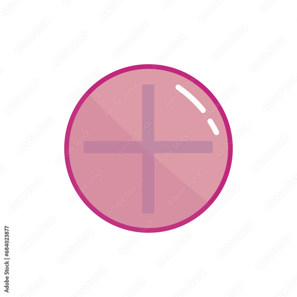 Fototapeta premium Pink pill on white background