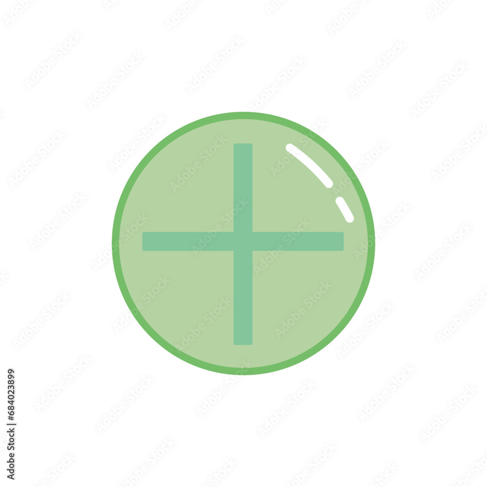 Obraz premium Green pill on white background