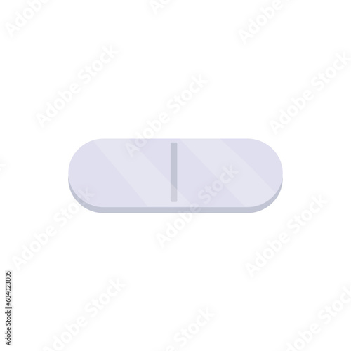 One pill on white background