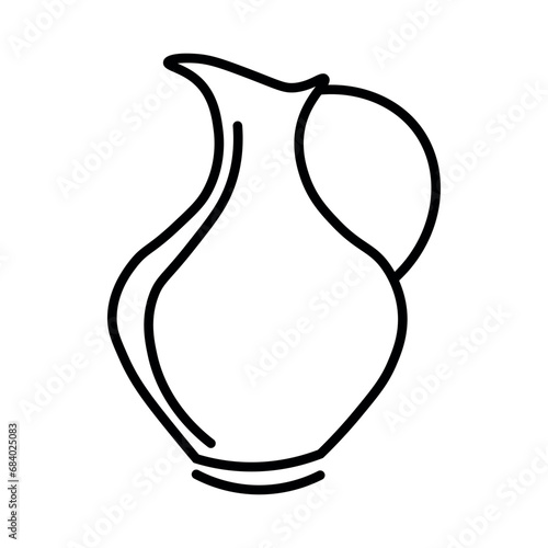 Drawn jug on white background