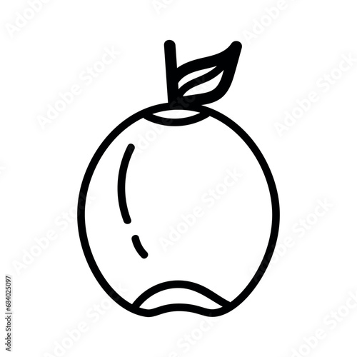 Drawn apple on white background