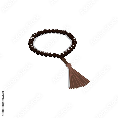 Muslim prayer beads on whit...