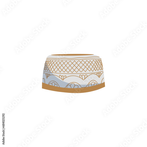 Arabian prayer cap on white background