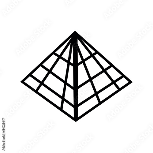Drawn pyramid on white background