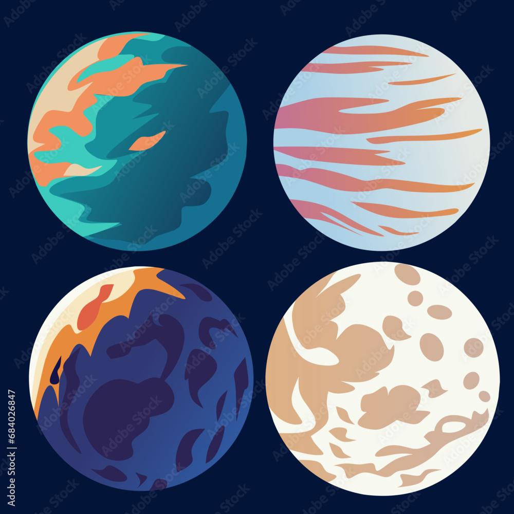 Vector of Abstract Planet, Unique Planet, Planet of imagination Vector of Abstract Planet, Unique Planet, Planet of imagination