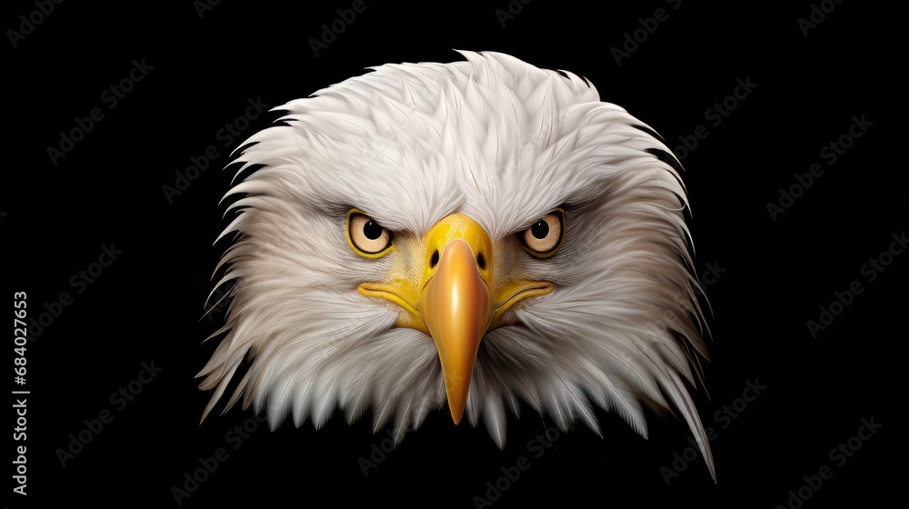 Majestic Eagle's Head in Profile Against a Dark, Enigmatic Background Majestic Eagle's Head in Profile Against a Dark, Enigmatic Background