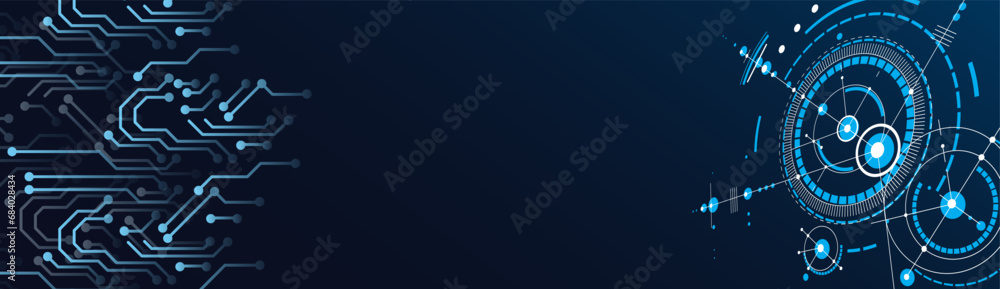 Futuristic web banner with High-tech technology background. Futuristic web banner with High-tech technology background.