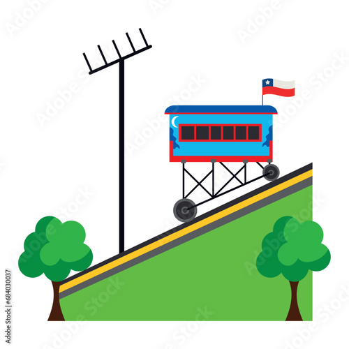 chilean funicular illustration