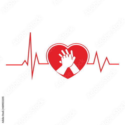 heart cpr medical icon vector design	