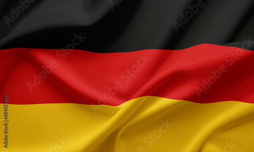 Closeup Waving Flag of Germany