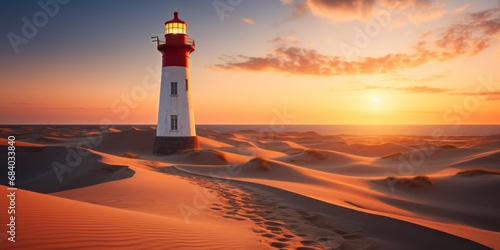 a lighthouse in the desert