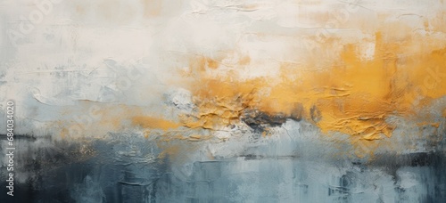 a painting of a white and yellow wall