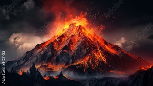 a mountain with lava coming out of it