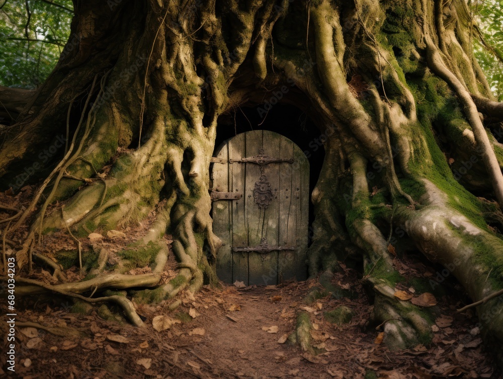 a door in a tree