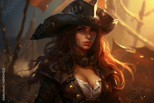 a woman wearing a pirate garment
