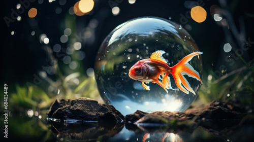 a goldfish in a bubble