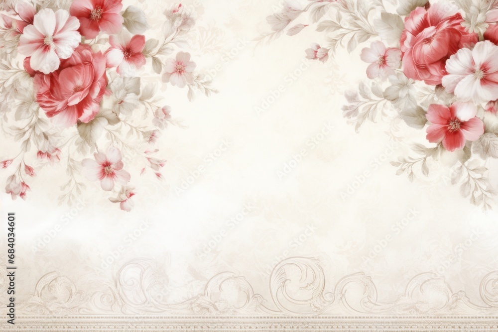 a white and pink floral design a white and pink floral design