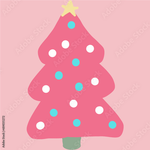 abstract christmas tree, pastel christmas tree line art drawing