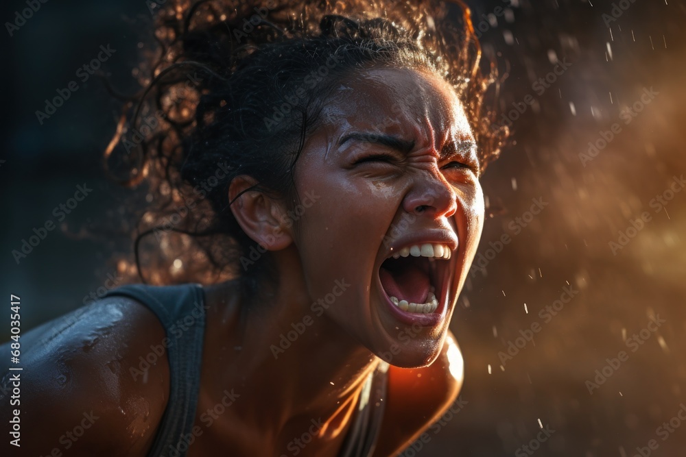 a woman screaming in the rain a woman screaming in the rain