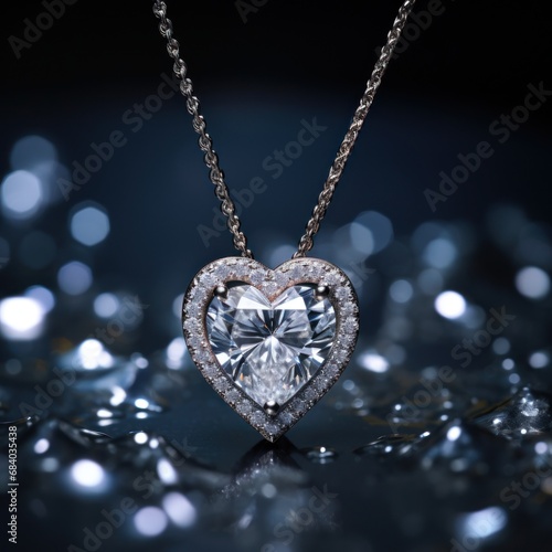 a diamond heart shaped necklace