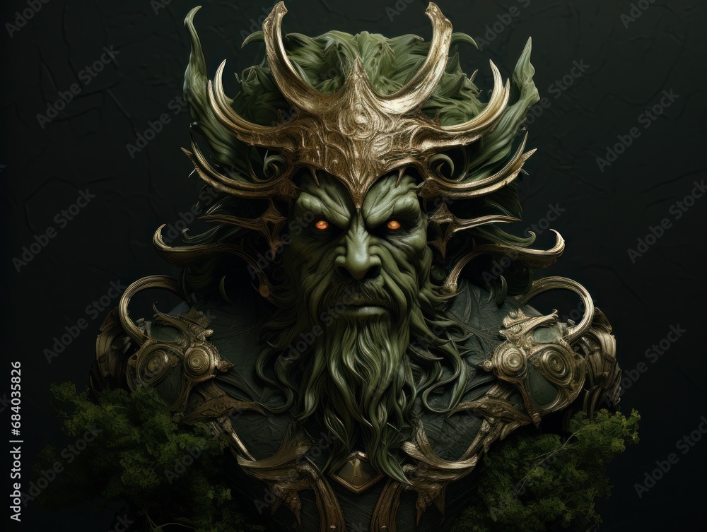 a statue of a man with a beard and a crown of thorns a statue of a man with a beard and a crown of thorns