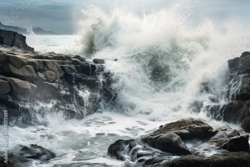 waves crashing waves on rocks