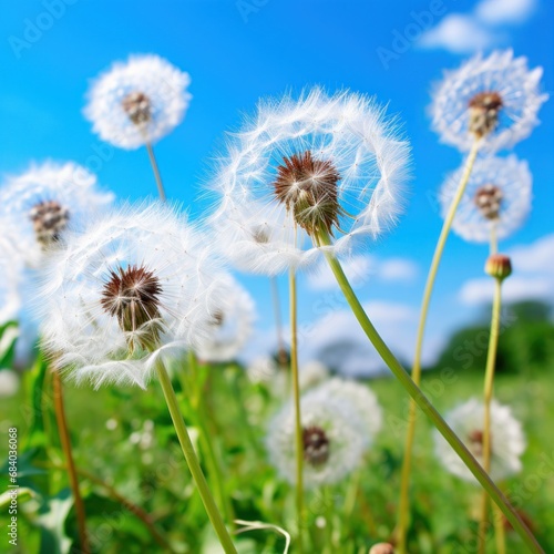 a group of dandelions in a field