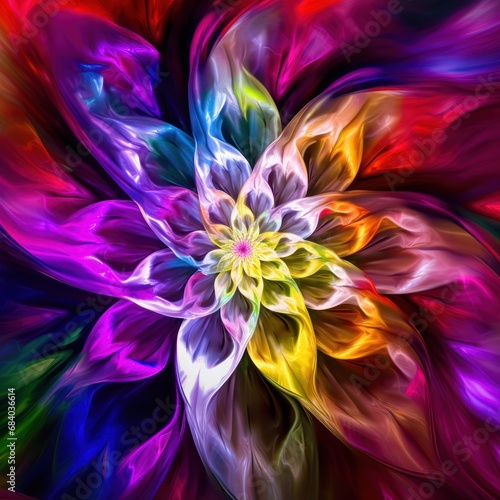 a colorful swirly flower