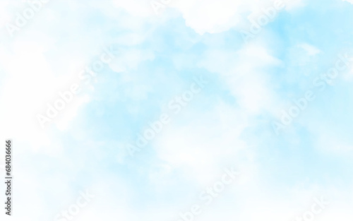 Blue sky background and white clouds soft focus  and copy space horizontal shape
