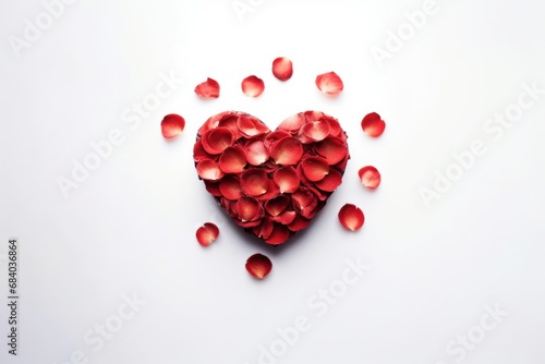 a heart shaped red flower petals