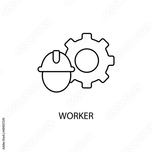 Worker concept line icon. Simple element illustration. Worker concept outline symbol design.