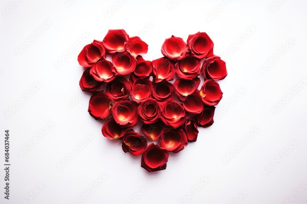 a heart made of red rose petals a heart made of red rose petals