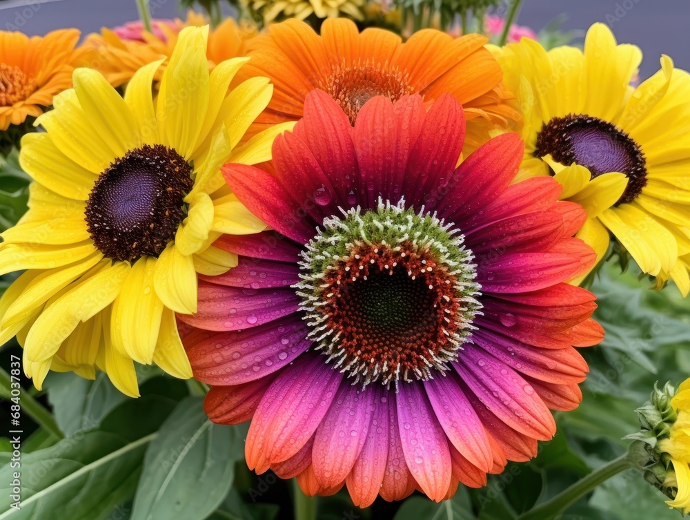 a group of colorful flowers a group of colorful flowers