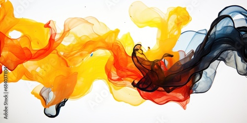 a colorful smoke in water