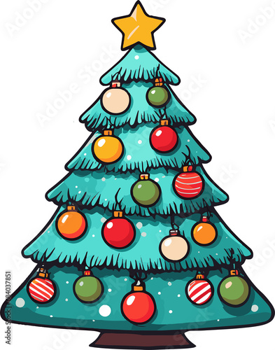 Wallpaper Mural Christmas Tree - Merry Christmas  Torontodigital.ca