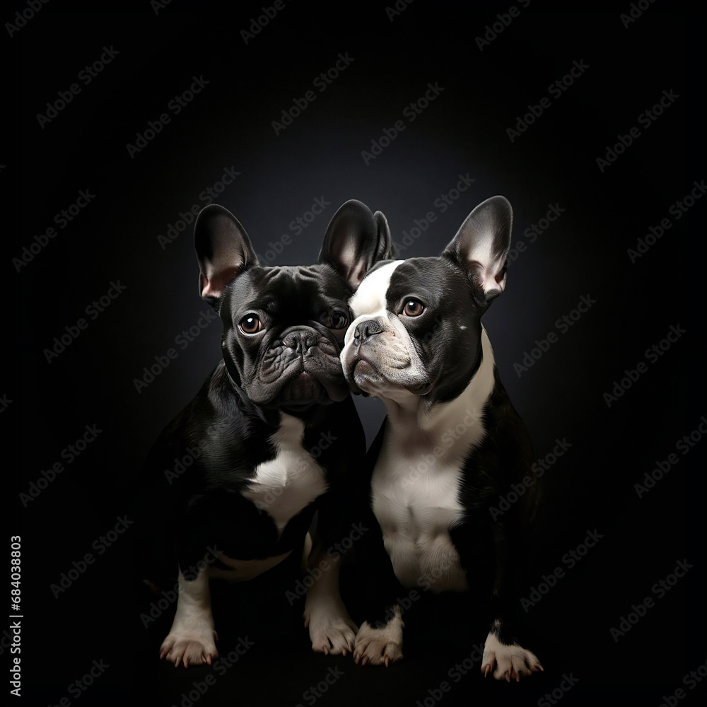 French bulldog loving couple-5（フレンチブルドッグのラブラブカップル）GenerativeAI
