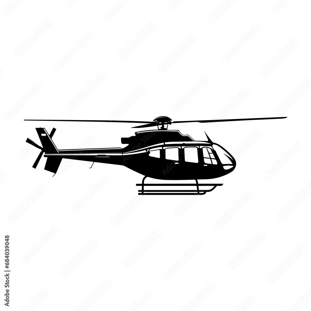 A Helicopter Silhouette vector isolated on a white background A Helicopter Silhouette vector isolated on a white background