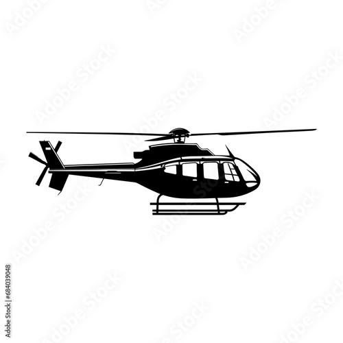 A Helicopter Silhouette vector isolated on a white background