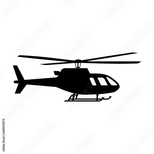 A Helicopter Silhouette vector isolated on a white background
