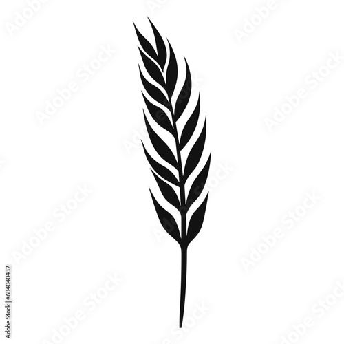 Wheat ears Vector isolated on a white background, A Wheat grain silhouette 