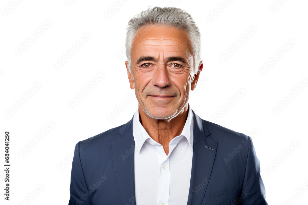 Portrait studio shot of an attractive senior businessman showing positive facial expressions, isolated on a transparent PNG background. Portrait studio shot of an attractive senior businessman showing positive facial expressions, isolated on a transparent PNG background.