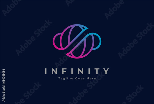 Initial O Infinity Logo Design. letter O with infinity combination. usable for technology and company logos. vector illustration photo