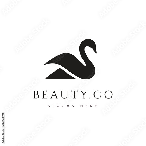 Fototapeta Naklejka Na Ścianę i Meble -  swan beauty concept branding identity modern logo design vector graphic
