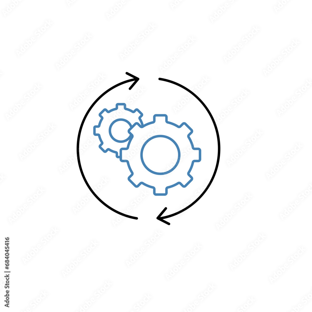 Process concept line icon. Simple element illustration. Process concept outline symbol design. Process concept line icon. Simple element illustration. Process concept outline symbol design.
