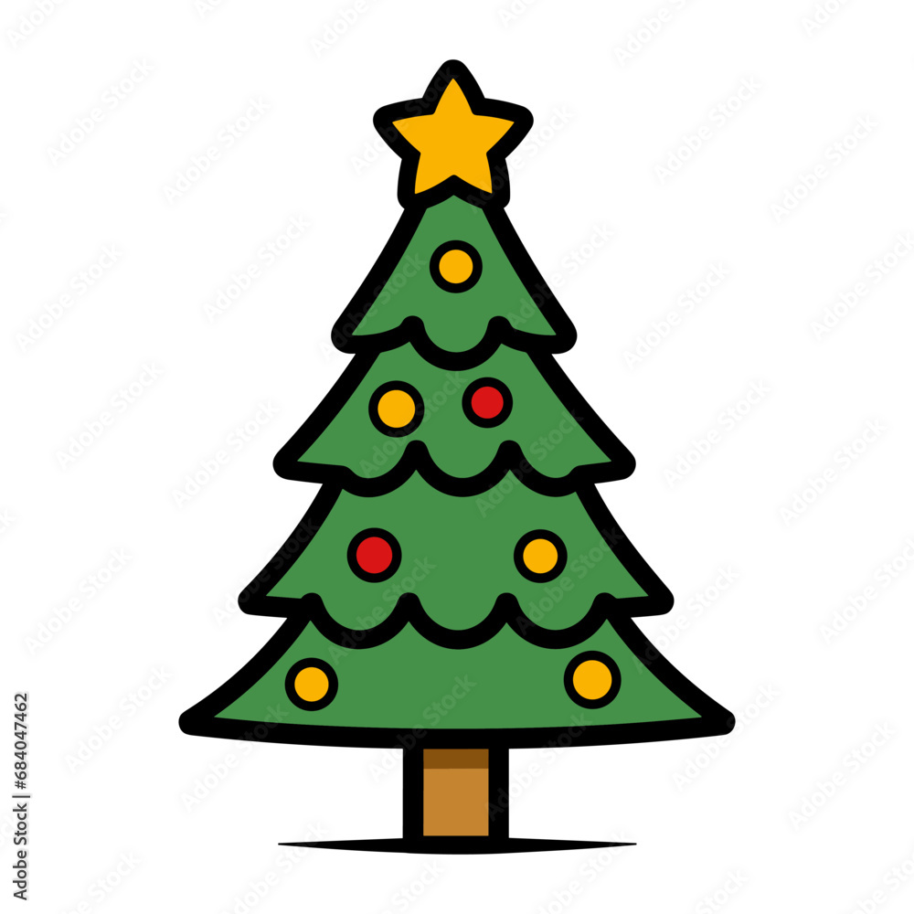 A decorative Christmas tree Vector illustration A decorative Christmas tree Vector illustration